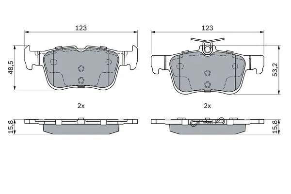 0 986 494 888 BOSCH Комплект тормозных колодок, дисковый тормоз (фото 1)