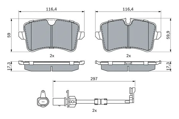 0 986 494 915 BOSCH Комплект тормозных колодок, дисковый тормоз (фото 4)