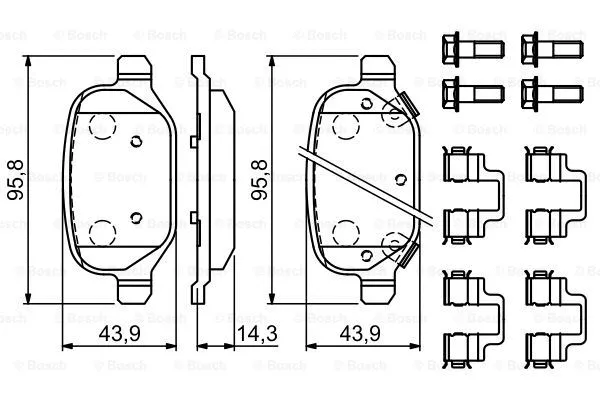 0 986 494 935 BOSCH Комплект тормозных колодок, дисковый тормоз (фото 7)