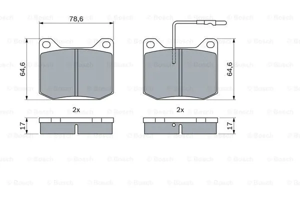 0 986 494 938 BOSCH Комплект тормозных колодок, дисковый тормоз (фото 1)