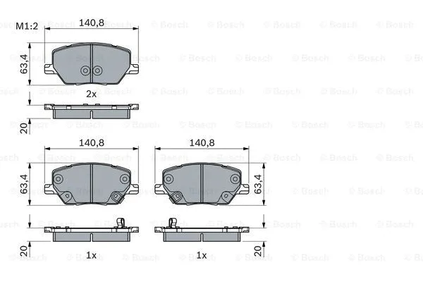 0 986 494 941 BOSCH Комплект тормозных колодок, дисковый тормоз (фото 1)