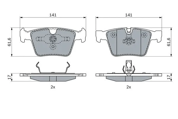 0 986 494 967 BOSCH Комплект тормозных колодок, дисковый тормоз (фото 6)