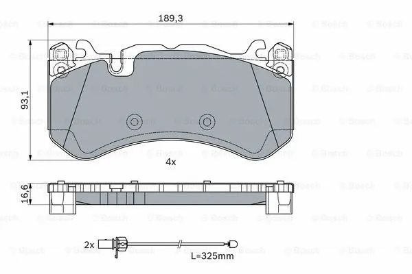 0 986 494 973 BOSCH Комплект тормозных колодок, дисковый тормоз (фото 4)