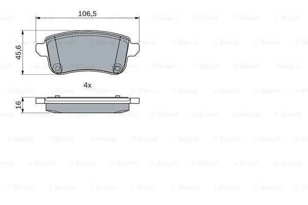 0 986 494 978 BOSCH Комплект тормозных колодок, дисковый тормоз (фото 1)