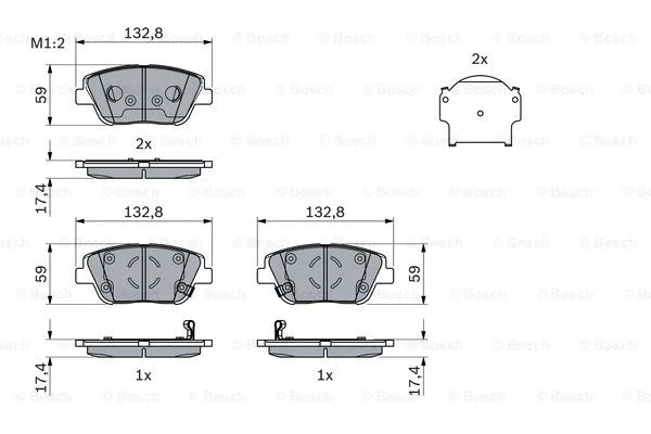 0 986 494 984 BOSCH Комплект тормозных колодок, дисковый тормоз (фото 4)