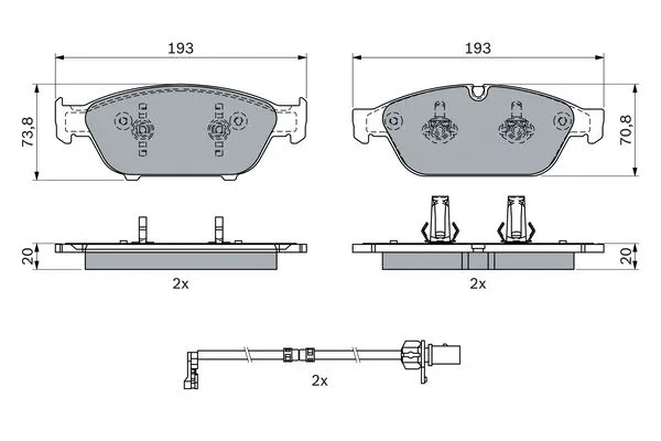 0 986 494 987 BOSCH Комплект тормозных колодок, дисковый тормоз (фото 6)