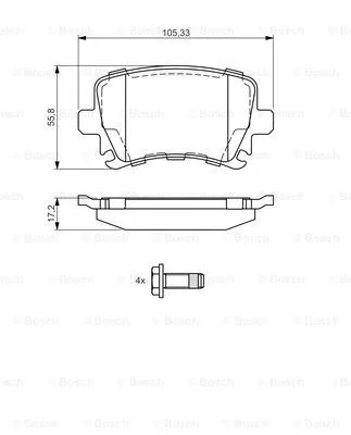 0 986 495 054 BOSCH Комплект тормозных колодок, дисковый тормоз (фото 1)