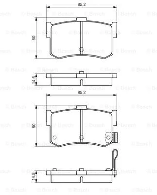 0 986 495 121 BOSCH Комплект тормозных колодок, дисковый тормоз (фото 1)