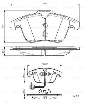 0 986 495 129 BOSCH Комплект тормозных колодок, дисковый тормоз (фото 1)