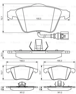 0 986 495 261 BOSCH Комплект тормозных колодок, дисковый тормоз (фото 1)