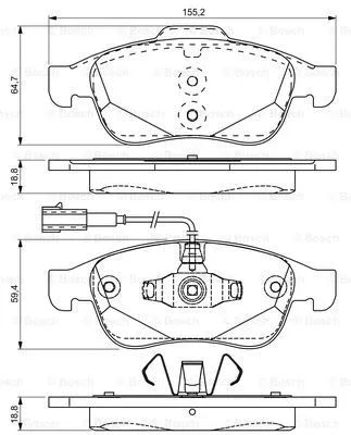 0 986 495 312 BOSCH Комплект тормозных колодок, дисковый тормоз (фото 1)