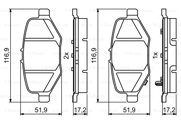 0 986 495 397 BOSCH Комплект тормозных колодок, дисковый тормоз (фото 1)