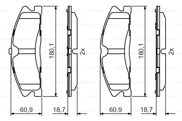 0 986 495 399 BOSCH Комплект тормозных колодок, дисковый тормоз (фото 1)