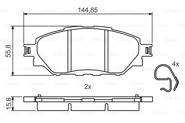 0 986 495 425 BOSCH Комплект тормозных колодок, дисковый тормоз (фото 1)