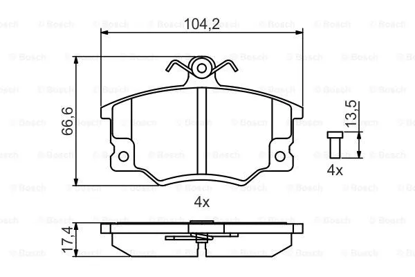 0 986 495 465 BOSCH Комплект тормозных колодок, дисковый тормоз (фото 1)