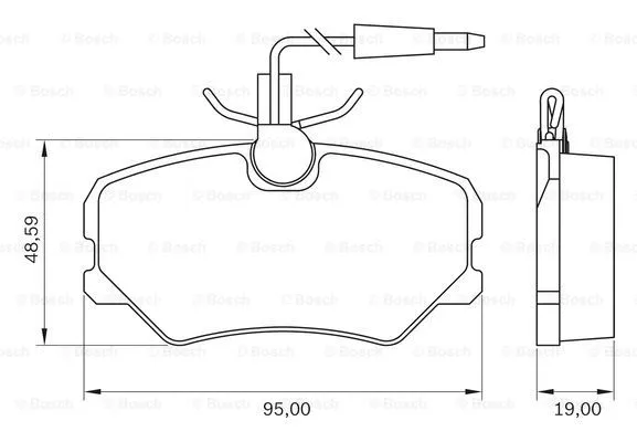 0 986 BB0 055 BOSCH Комплект тормозных колодок, дисковый тормоз (фото 2)