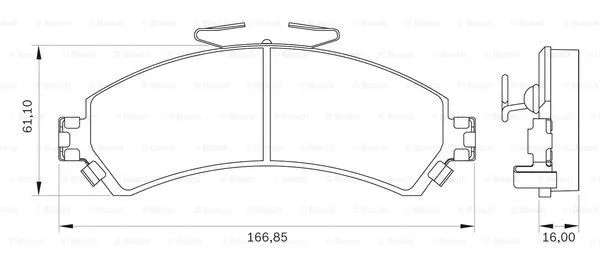 0 986 BB0 066 BOSCH Комплект тормозных колодок, дисковый тормоз (фото 1)