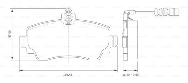 0 986 BB0 117 BOSCH Комплект тормозных колодок, дисковый тормоз (фото 7)