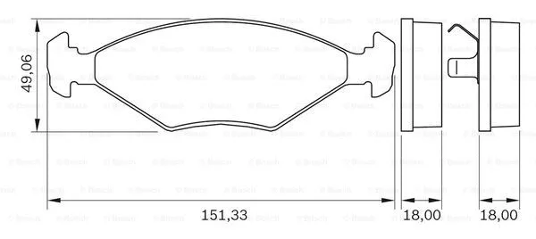 0 986 BB0 261 BOSCH Комплект тормозных колодок, дисковый тормоз (фото 1)