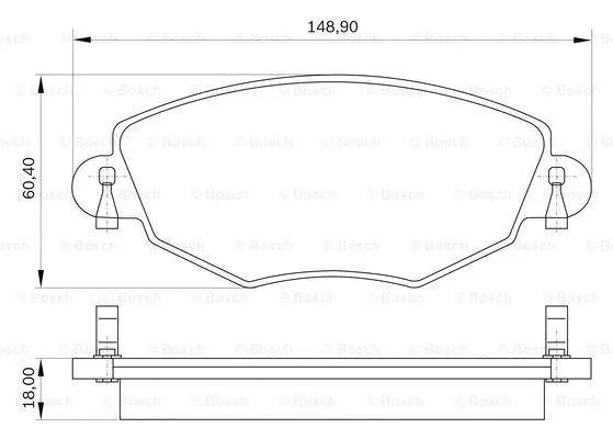 0 986 BB0 574 BOSCH Комплект тормозных колодок, дисковый тормоз (фото 1)