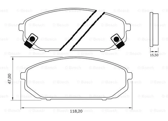 0 986 BB0 743 BOSCH Комплект тормозных колодок, дисковый тормоз (фото 1)