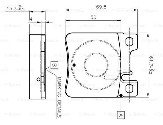0 986 TB2 022 BOSCH Комплект тормозных колодок, дисковый тормоз (фото 1)