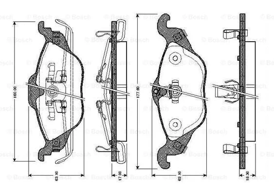 0 986 TB2 044 BOSCH Комплект тормозных колодок, дисковый тормоз (фото 1)