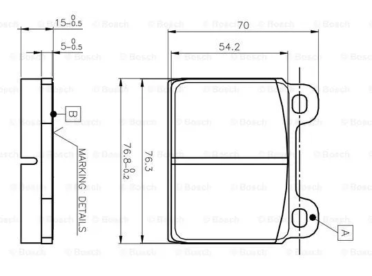 0 986 TB2 050 BOSCH Комплект тормозных колодок, дисковый тормоз (фото 1)