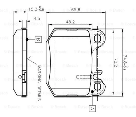 0 986 TB2 053 BOSCH Комплект тормозных колодок, дисковый тормоз (фото 1)