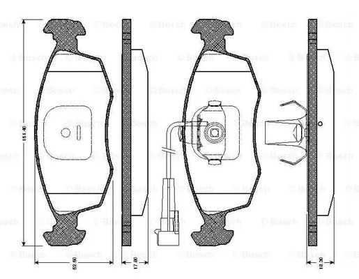 0 986 TB2 093 BOSCH Комплект тормозных колодок, дисковый тормоз (фото 1)