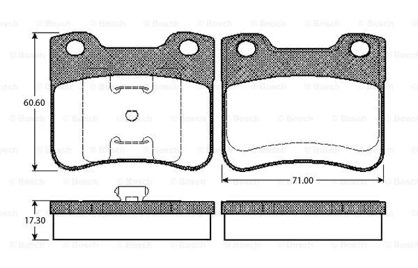 0 986 TB2 129 BOSCH Комплект тормозных колодок, дисковый тормоз (фото 1)