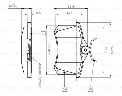 0 986 TB2 138 BOSCH Комплект тормозных колодок, дисковый тормоз (фото 1)