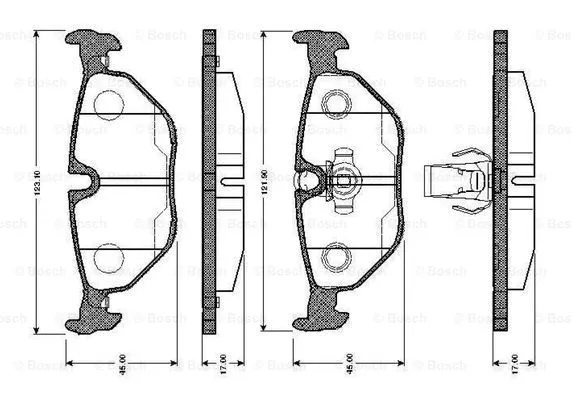 0 986 TB2 145 BOSCH Комплект тормозных колодок, дисковый тормоз (фото 1)