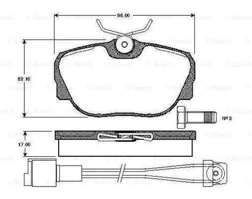 0 986 TB2 163 BOSCH Комплект тормозных колодок, дисковый тормоз (фото 1)