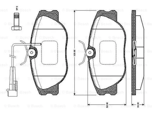 0 986 TB2 167 BOSCH Комплект тормозных колодок, дисковый тормоз (фото 1)