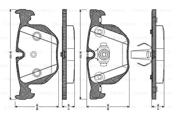 0 986 TB2 206 BOSCH Комплект тормозных колодок, дисковый тормоз (фото 1)