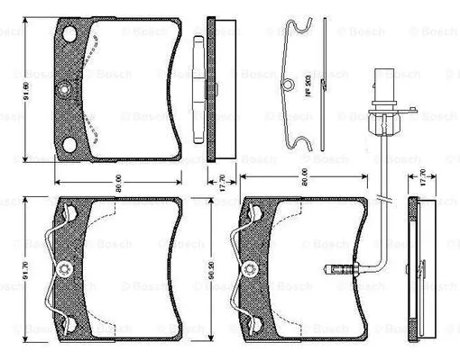 0 986 TB2 210 BOSCH Комплект тормозных колодок, дисковый тормоз (фото 1)