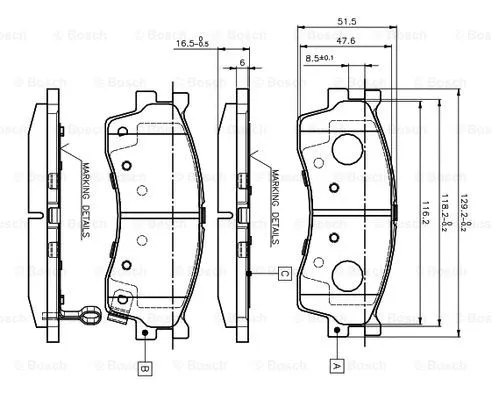 0 986 TB2 229 BOSCH Комплект тормозных колодок, дисковый тормоз (фото 1)