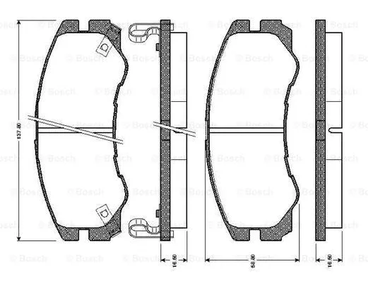 0 986 TB2 234 BOSCH Комплект тормозных колодок, дисковый тормоз (фото 1)