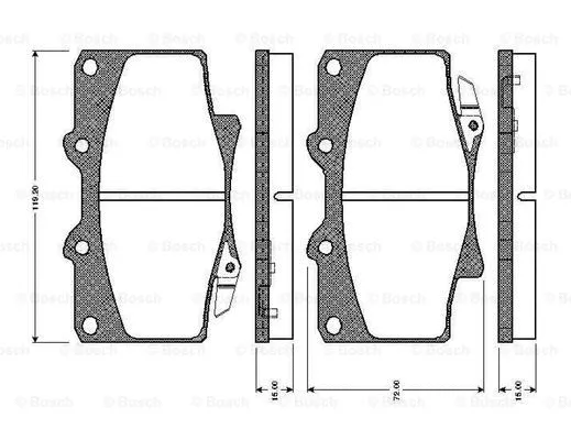 0 986 TB2 238 BOSCH Комплект тормозных колодок, дисковый тормоз (фото 1)