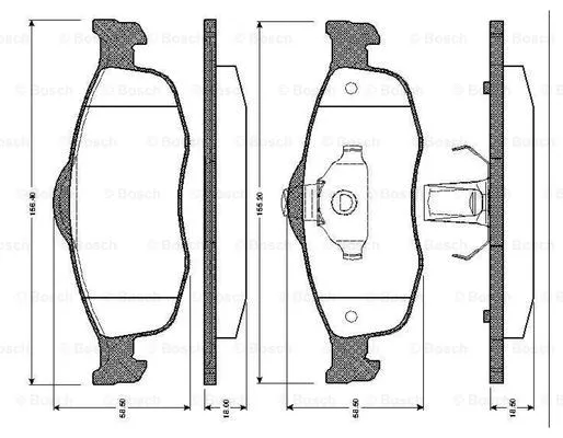 0 986 TB2 240 BOSCH Комплект тормозных колодок, дисковый тормоз (фото 1)