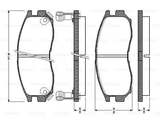 0 986 TB2 250 BOSCH Комплект тормозных колодок, дисковый тормоз (фото 1)