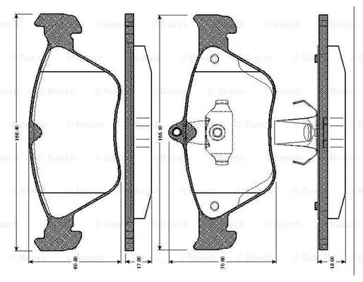 0 986 TB2 256 BOSCH Комплект тормозных колодок, дисковый тормоз (фото 1)