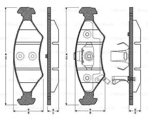 0 986 TB2 267 BOSCH Комплект тормозных колодок, дисковый тормоз (фото 1)