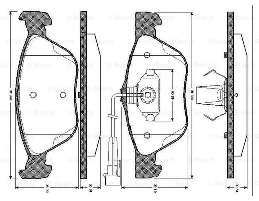 0 986 TB2 286 BOSCH Комплект тормозных колодок, дисковый тормоз (фото 1)