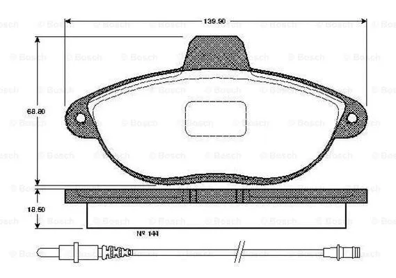 0 986 TB2 295 BOSCH Комплект тормозных колодок, дисковый тормоз (фото 1)