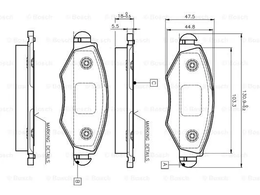 0 986 TB2 316 BOSCH Комплект тормозных колодок, дисковый тормоз (фото 1)