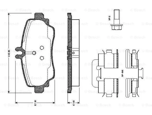 0 986 TB2 322 BOSCH Комплект тормозных колодок, дисковый тормоз (фото 1)