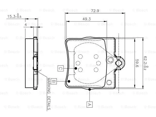 0 986 TB2 334 BOSCH Комплект тормозных колодок, дисковый тормоз (фото 1)