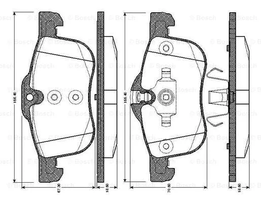 0 986 TB2 355 BOSCH Комплект тормозных колодок, дисковый тормоз (фото 1)